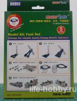 09951     (  ,   ) / Model kit tool set (clamp for elastic band, clamp, bottle opener)